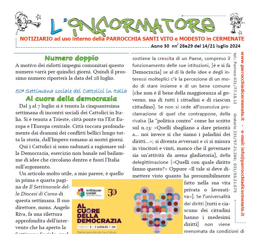 Informatore del 13 luglio 2024