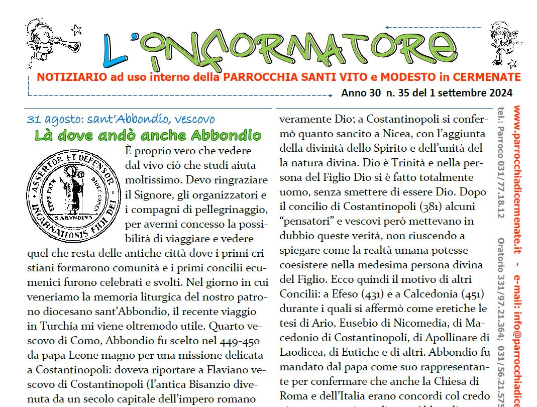 Informatore del 1 settembre 2024